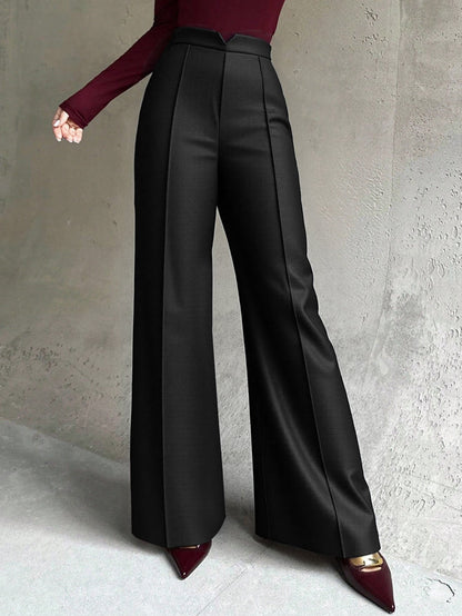 Damen Palazzo-Hose Hochtaillierte Faltenhose Eveloria