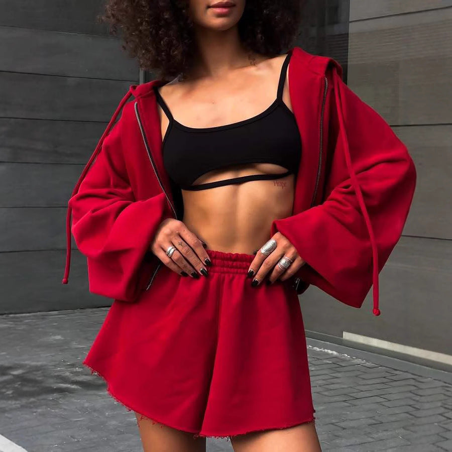 Damen Set Cropped Oberteil Shorts Eveloria