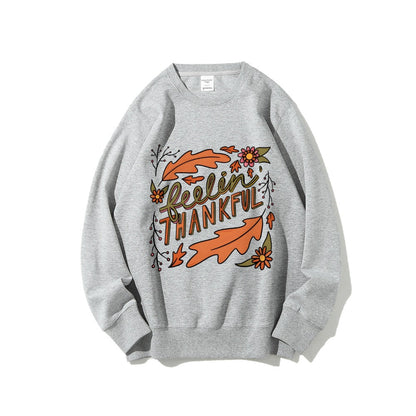 Damen Sweatshirt Bunt Herbstmotiv Baumwolle