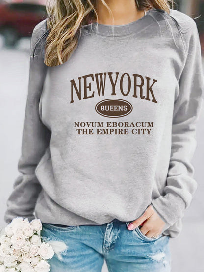 Damen Sweatshirt New Yorker Schriftzug Eveloria