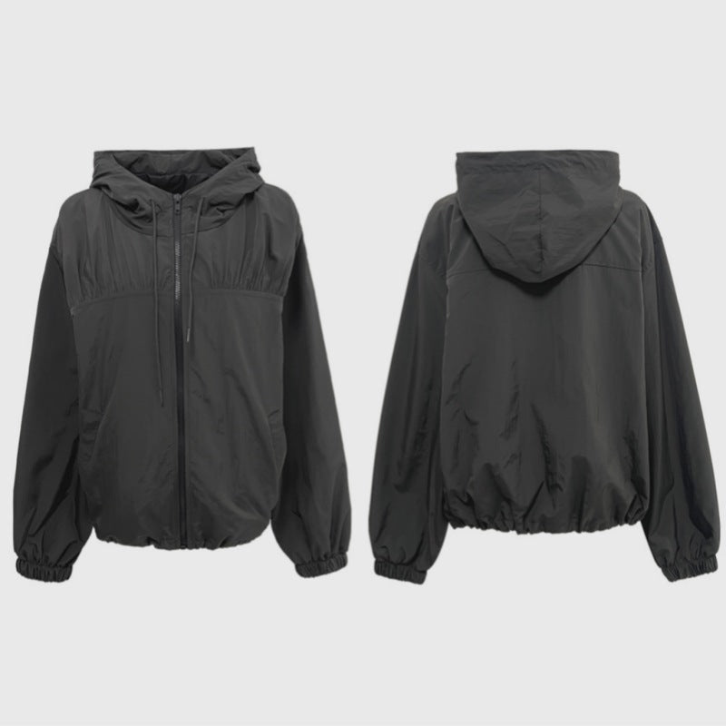 Damen Athletische Übergangsjacke Verstellbarer Kordelzug Eveloria