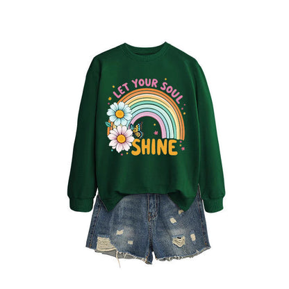 Damen Sweatshirt Bunt Florales Grafikdesign Eveloria