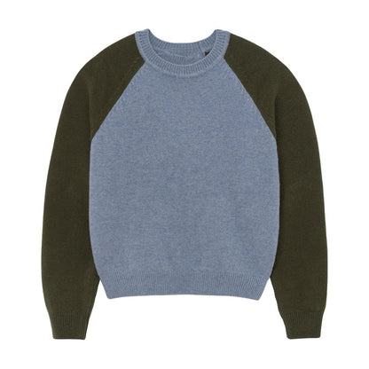 Damen Strickpullover Sportlich Raglanärmel Eveloria