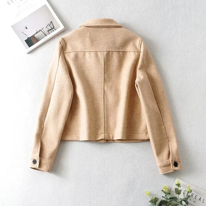 Damen Kurzjacke Modisch Taschen Eveloria