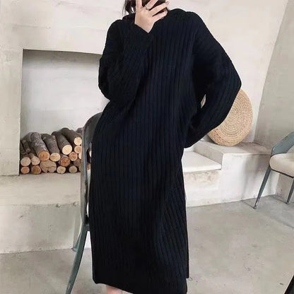 Damen Strickpullover Kapuze Rippstruktur Eveloria