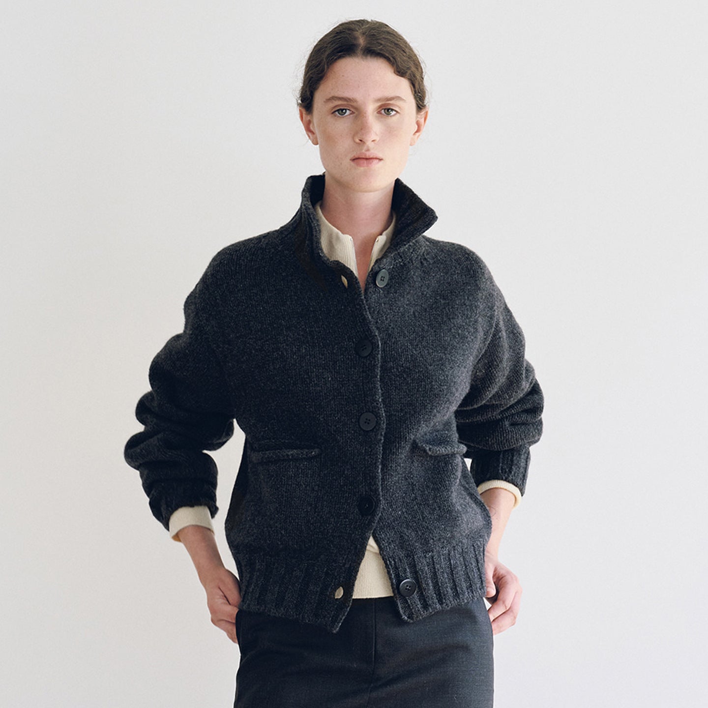 Damen Strickcardigan mit Kragen Eveloria