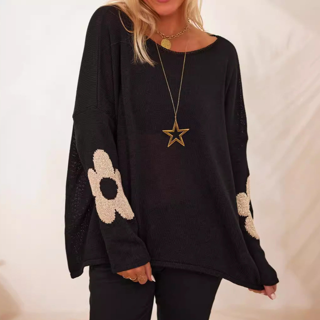 Damen Strickpullover Floral Eveloria