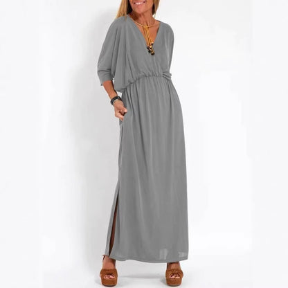 Eveloria Damen Maxikleid mit Seitenschlitz und Flexibler Taille