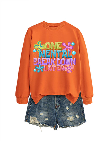 Damen Sweatshirt Kreativer Aufdruck Eveloria Grau