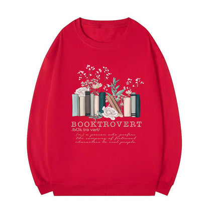 Damen Sweatshirt Bücherdesign Grau Eveloria
