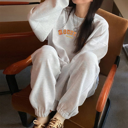 Damen Sweatpants-Set Baumwolle Bequem Grün
