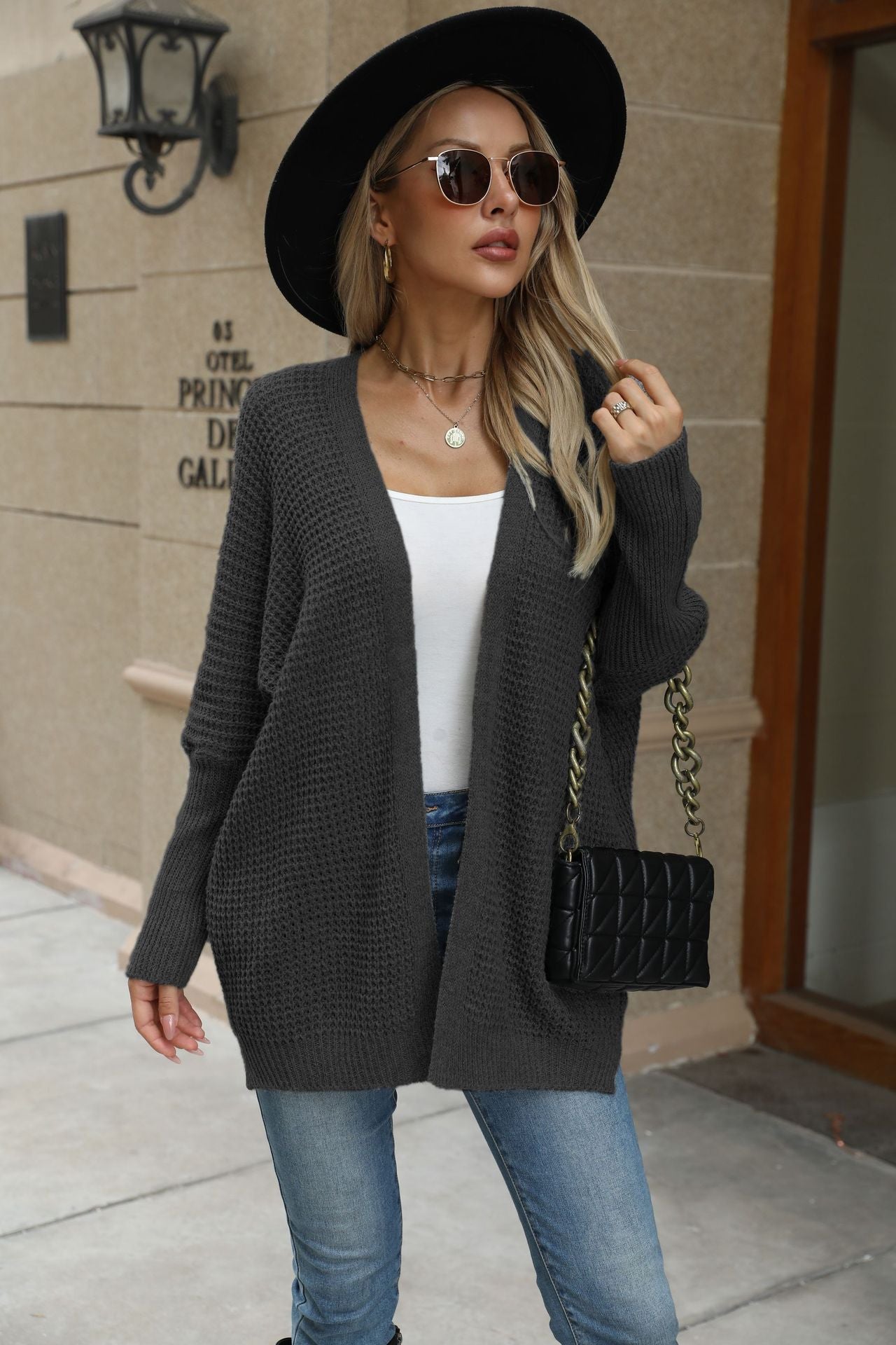 Damen Strickjacke Offen Lässig Weich Eveloria