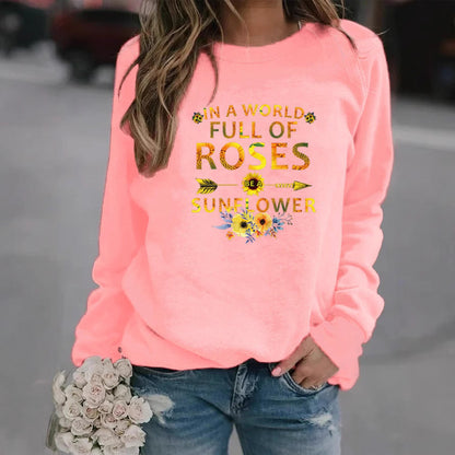 Damen Sweatshirt Blumenverzierung Inspirierendes Motiv Eveloria