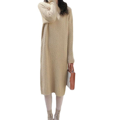 Damen Strickkleid Lässig Strukturiert Anthrazit