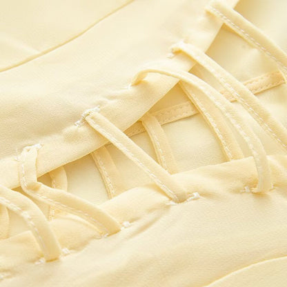 Damen Bluse mit Schnürdetail und weiten Ärmeln Eveloria