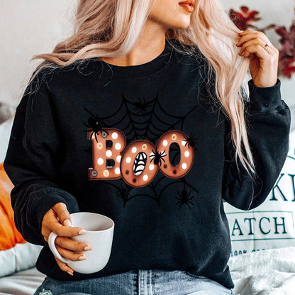Damen Sweatshirt Halloween Spinnennetz Design Eveloria