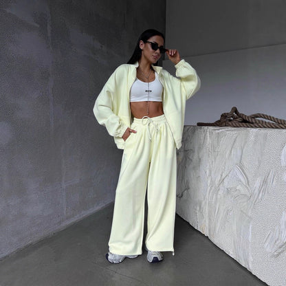 Damen Sportanzug Oversized Jacke Jogginghose Bequem