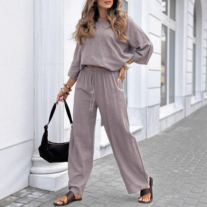 Damen Zweiteiliges Set aus Luftigem Stoff mit Elegantem Oberteil und - Eveloria