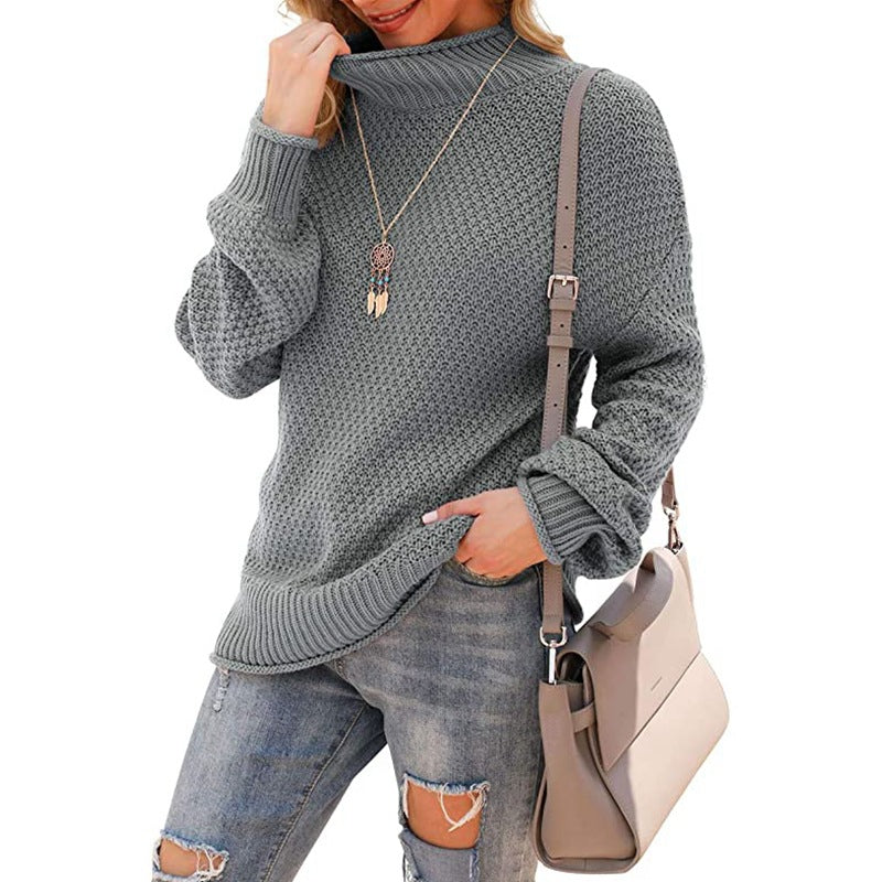 Damen Strickpullover Hohler Kragen Strukturiert Eveloria