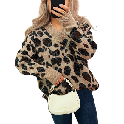 Damen Strickpullover Tiermuster Eveloria