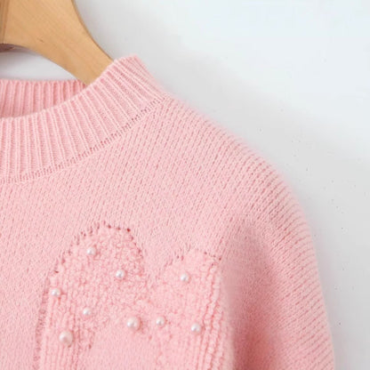 Damen Strickpullover mit Herzen Eveloria