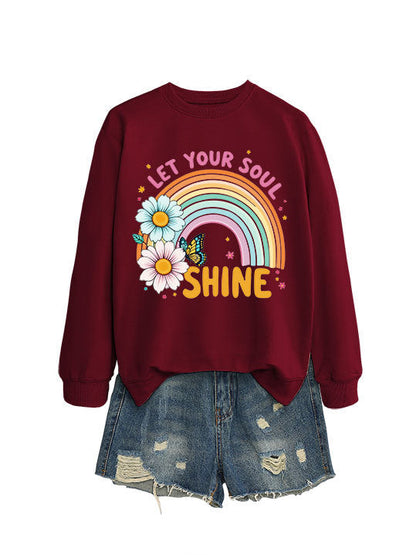 Damen Sweatshirt Bunt Florales Grafikdesign Eveloria