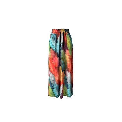 Damen Maxirock Bunt Mandala Muster Seitentaschen