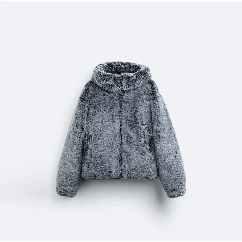 Damen Kunstpelzjacke Flauschig Eveloria