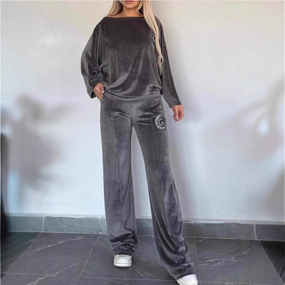 Damen Velvet Loungewear-Set Weich Eveloria