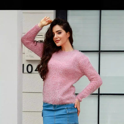 Damen Strickpullover Kuschelig Moderner Schnitt Eveloria - Eveloria