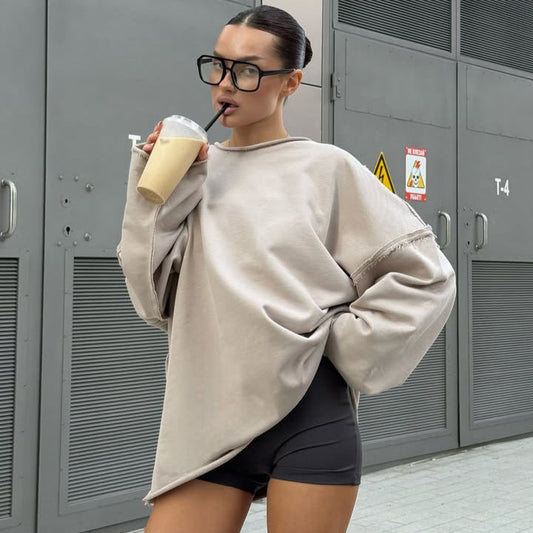 Damen Sweatshirt Asymmetrischer Schnitt Eveloria - Eveloria