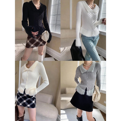 Damen Cardigan Gestrickt Mit Taschen Weich Eveloria