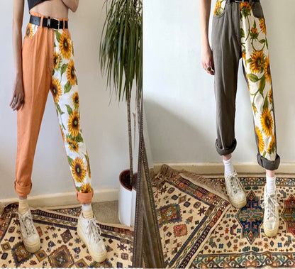 Damen Sommerhose Blumenprint Elastischer Bund Eveloria