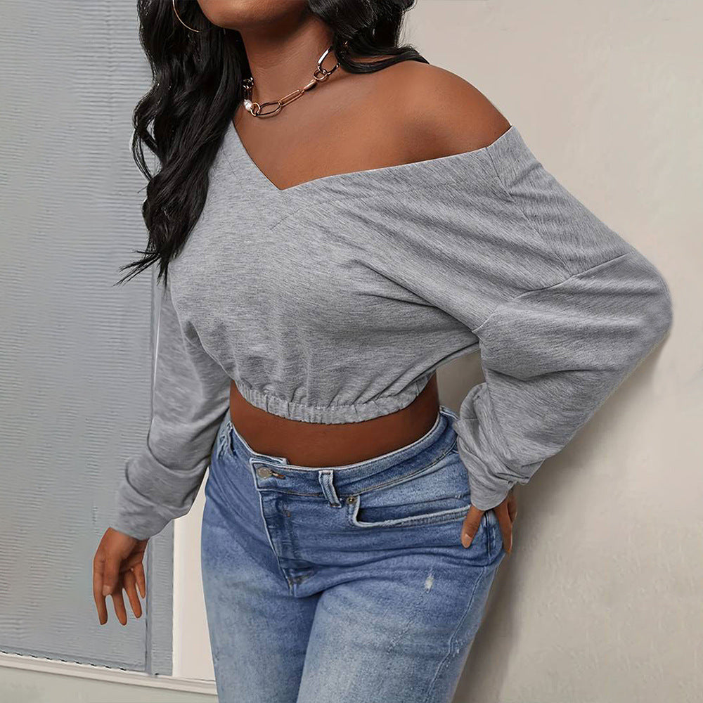 Damen Crop- Schulterfrei Tailliert