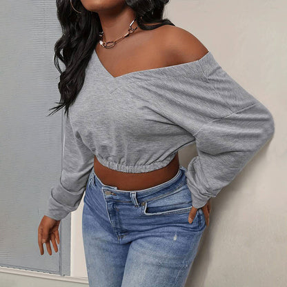 Damen Crop- Schulterfrei Tailliert