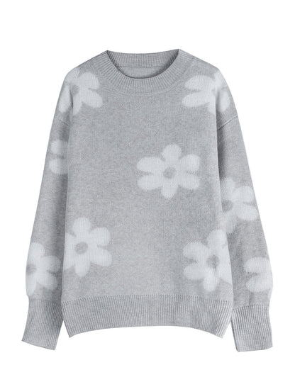 Damen Pullover Florales Design Lässiger Schnitt