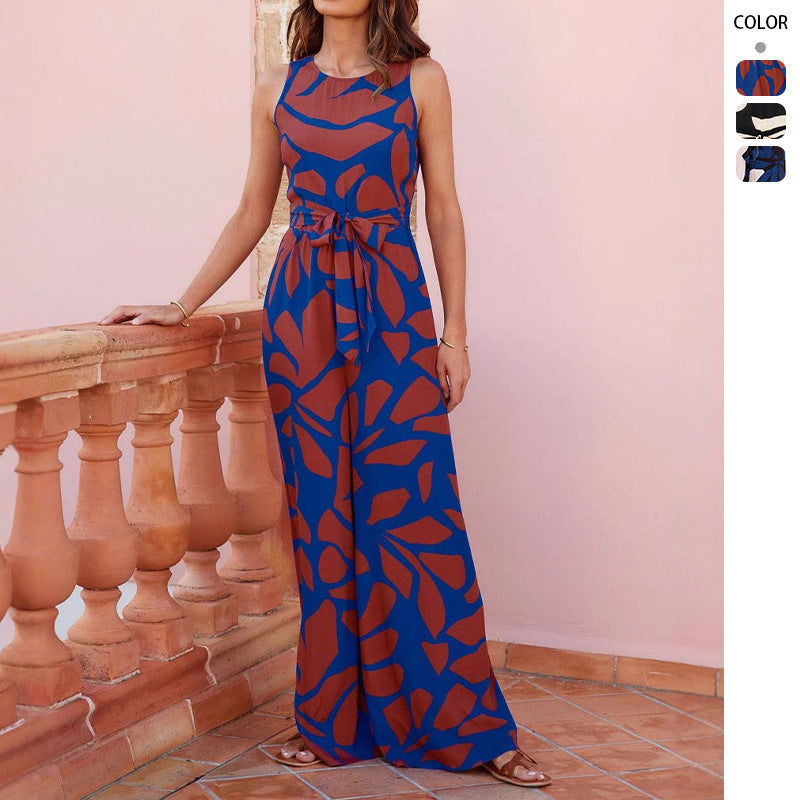 Damen Maxikleid Floral mit Bindegürtel Elegant Schwarz - Eveloria
