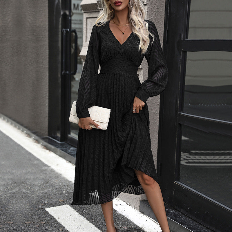 Damen Midi-Kleid Rüschung Figurschmeichelnd Eveloria