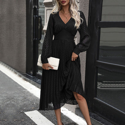 Damen Midi-Kleid Rüschung Figurschmeichelnd Eveloria
