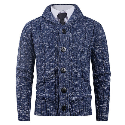 Herren Strickcardigan Zopfmuster Eleganter Schalkragen Bequem