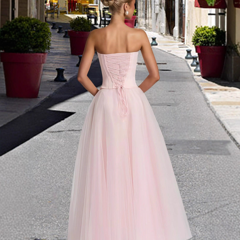 Damen Brautkleid V-Ausschnitt Tüllrock Weißen Hochzeitkleid