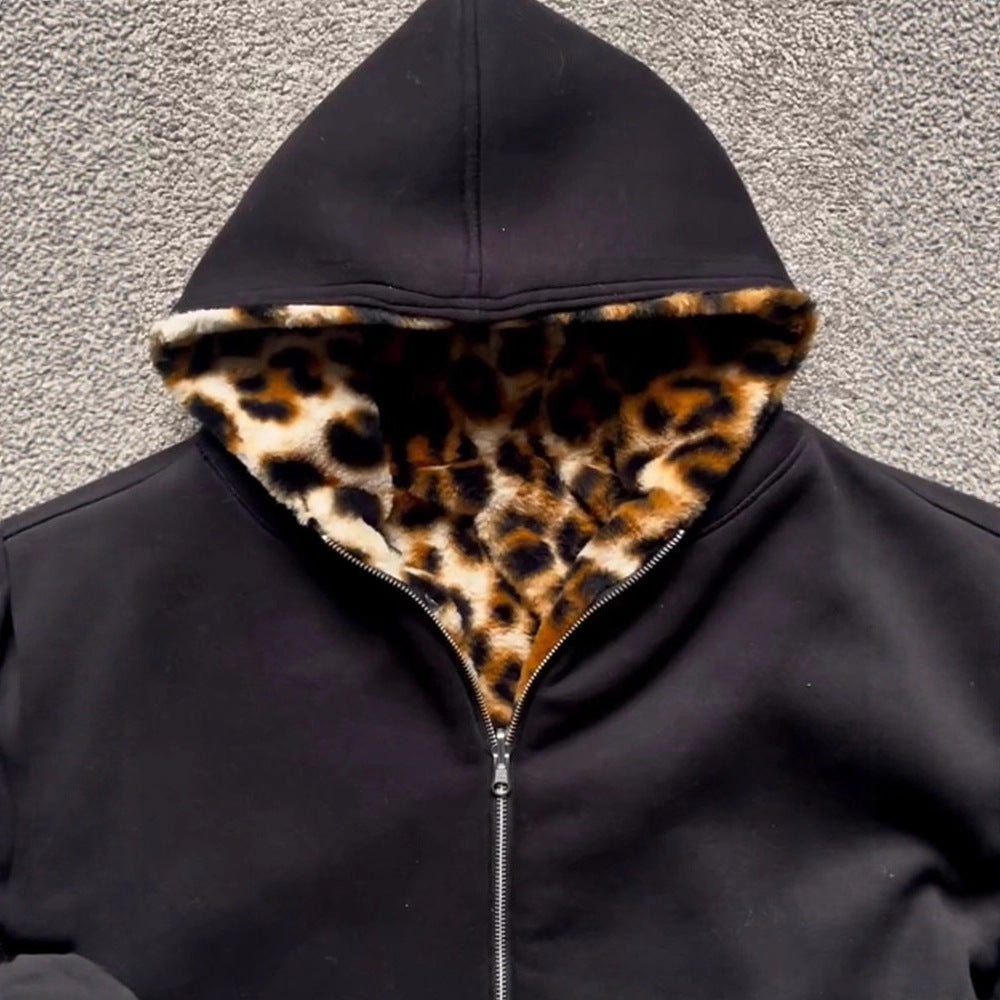 Damen Kapuzenjacke Kuscheliges Fleece Innenfutter Anthrazit