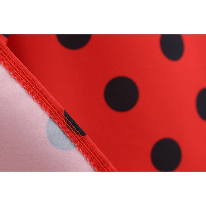 Damen A-Linien Kleid mit Punkten und Taillengürtel