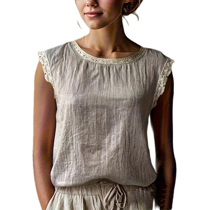Damen Bluse Spitze Lässig Weiß