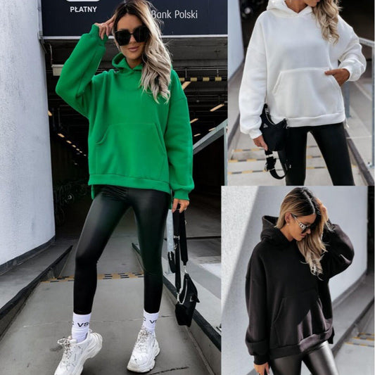 Damen Oversized Kapuzenpullover Kängurutaschen Bequem - Eveloria