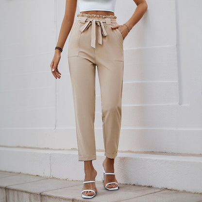 Damen Bundfaltenhose mit Bindegürtel Eveloria