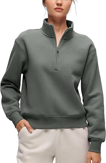 Damen Fleece-Pullover Stehkragen Eveloria