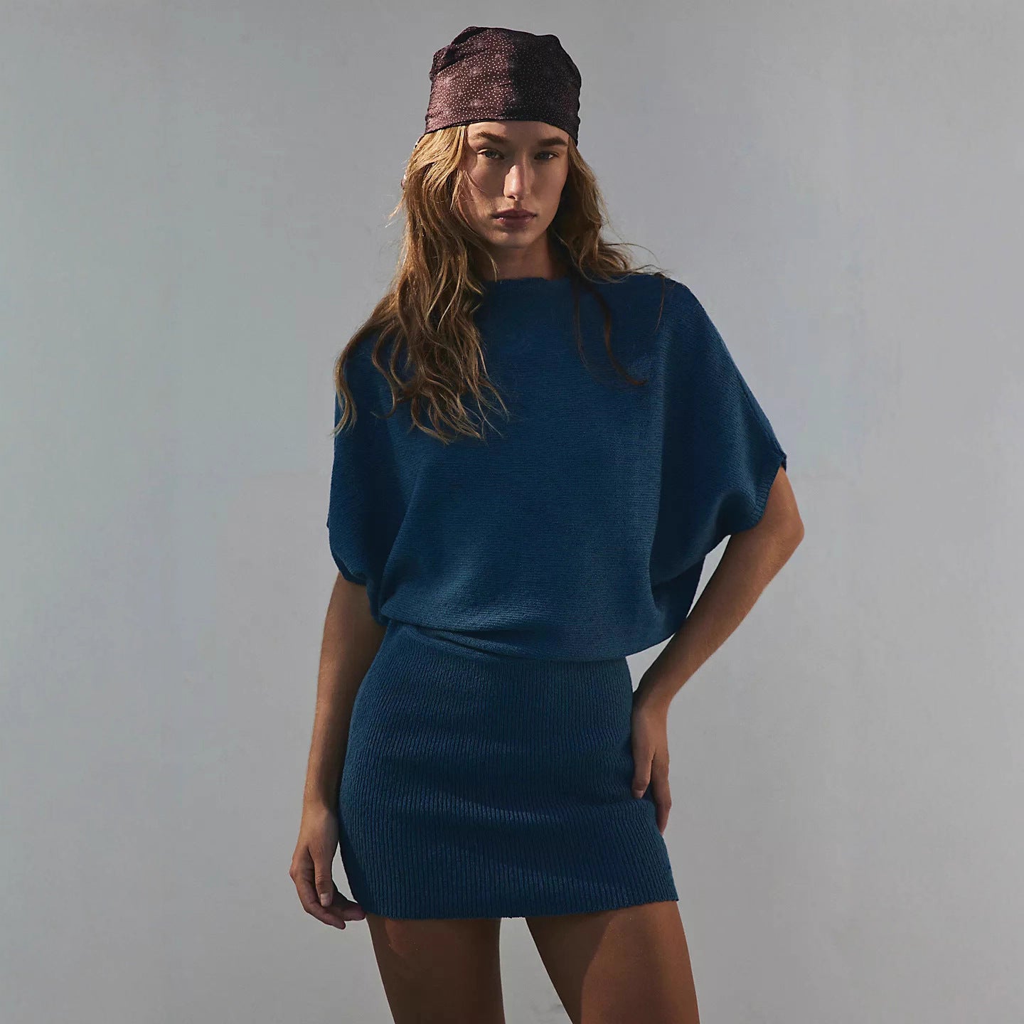Damen Strickkleid Lässig Figurbetonend Rock Eveloria