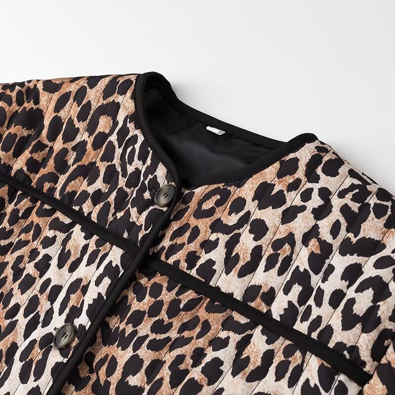Damen Leopardenmuster Jacke Modisch Eveloria