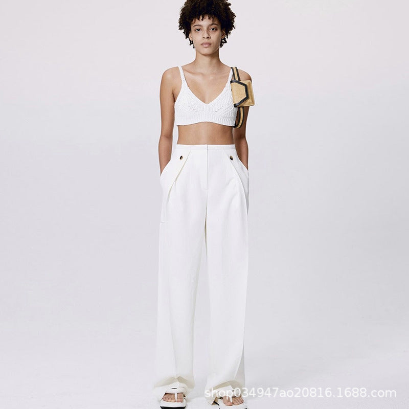 Damen Weite Hose mit Falten